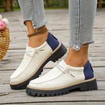 Women Loafers  New Thick Heel Chunky Sole Flats Shoes Comfortable Sneakers Women Spring Autumn British Style Women Shoes 41 brown