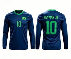 Brazilian Football Fan T-shirt 3D Printed Long-sleeved T-shirt Sports Shirt Casual Top Men's T-shirt Neutral Style T-shirt 4XL blue
