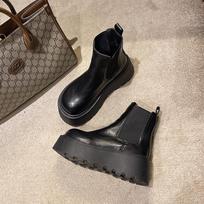 Women's Autumn Winter New Velvet Chelsea Boots Fashionable Warm Short Tube Ankle Boots 40 black