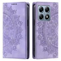 for Xiaomi 15T,14T,14T Pro Mandala Embossed PU Leather Flip Wallet Case Magnetic Closure Cover Xiaomi 15T violetinė