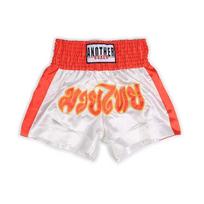Shiny Durable Muay Thai Shorts Boxing MMA Kickboxing Training Unisex Adult Combat Sport Pants XXXL white