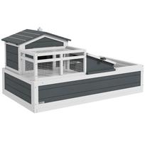 Tortoise House 3 Room With 2 Stories Ladder Balcony Tray Openable Roof 59h X 112l X 65wcm Grey