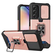 Armor Case For Samsung Galaxy A16 A26 A36 A56 5G A06 A15 A25 A35 A55 A14 A34 A54 Slide Lens Protect With Card Holder Slot Cover For Samsung A16 5G gray