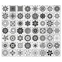 36/56Pcs Hollow Mandala Dot Painting Templates Reusable Mandala Template Stencils  Artistic Creation 56 Piece