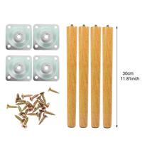 4 Pieces Detachable Furniture Legs Wood Sofa Couch Table Replacement Wooden Cabinet Feet Easy 30cm