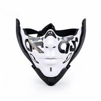 Cyberpunk Half Face Mask With Mechanical Style For Halloween Costume Cosplay Party White black