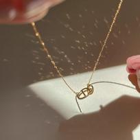 S925 Classic Pig Nose Necklace for Women Sterling Silver Temperamental All-Match High-Grade Light Luxury Minority Clavicle Chain 925 brown