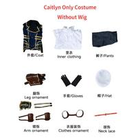 Arcane Caitlyn Cosplay Kostiumas Perukas Plaukai Jinx Sesuo Vi Cosplay Uniforma Moterims Helovino Vaidmenų Žaidimo Apranga M black