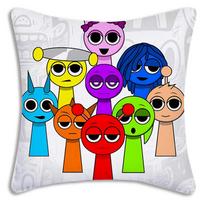 Žaidimo juokingos S-SprunkiS pagalvių užvalkalai Animacinis sofa Dekoratyvinis namų dvipusis spausdinimas Trumpas pliušas Mielas pagalvės užvalkalas 55cmx55cm