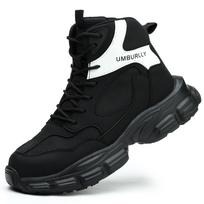 Women Safety Lightweight Comfortable Work Indestructible Anti smashing Construction Platform Female Botas 35 black