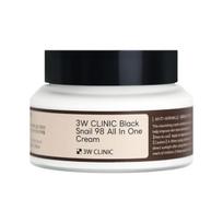 3W Clinic Black Snail 98 All-in-One Cream 100g - Multi-Repairing & Brightening Facial Moisturizer, Anti-Wrinkle Snail Mucin Face Cream black