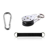 Fitness Pulley Cable System Do-It-Yourself Loading Pin Lifting Triceps Rope Machine Workout Adjustable Length Home Gym Fit Practical Use 1Set white