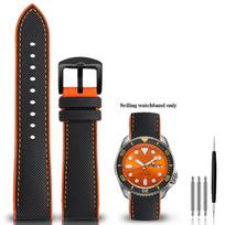 Nailono ir silikono dugno laikrodžio dirželis Seiko PROSPEX serijai, drobės ir gumos, atsparus vandeniui, skirtas lauko sportui, 20mm 21mm 22mm 22mm black