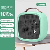 500W Office Desktop Electric Fan Heater Portable Energy Saving Bedroom Heating Machine Multifunctional Air Heater green black