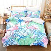 Firebird Patalynės Komplektas Viengulis Twin Pilnas Queen King Dydžio Flamingo Kraštinė Komplektas Suaugusiųjų Vaikų Miegamojo Antklodės Užvalkalų Komplektai 3D Spausdintas Gyvūnas 033 EU single(135x200cm) blue