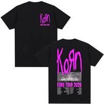 Korn Tour Merch T Shirt Fan Gifts Metal Gothic Rock Band T-shirts Men Women Clothing Cotton Oversized Short Sleeve T-shirt Top S purple