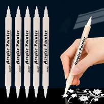 Acrylic Paint Marker Pens | Waterproof & Quick-Drying | Perfect for DIY Crafts, Resin Art, Scrapbooking, and Office Projects 5 pcs auksinė
