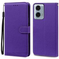 Dėl Moto G24 Power dėklo piniginės odinio atverčiamo dėklo For Carcasa Funda Motorola G24 Power dėklo Dėl Moto G24 Power dangtelių Fundas For Moto G24 Power purple