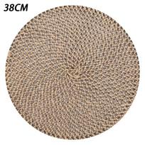 Hand-Woven Jute Round Placemats, 15 Inch Heat-Resistant Non-Slip Table Mats For Farmhouse Boho Dining Decor beige