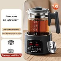 Xiaomi 1.5L Smart Electric Kettle Multifunction Steam Teapot Temperature Control Health Pot Office Glass Flower Teapot Auto Keep Warm UK black
