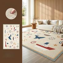 Cartoon Style Carpets for Living Room Large Area Bedroom Decor Plush Carpet Thick Washable Children's Floor Mat Fluffy Soft Rug 80x120cm