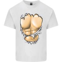 Gym Ripped Muscles Effect Kids T-Shirt Childrens M