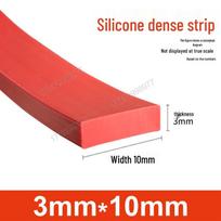 Aukštai temperatūrai atspari neslystanti raudona silikoninė sandarinimo juosta Red 3mm*10mm (per meter)