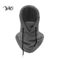 Thermal Fleece Balaclava Ski Mask, Winter Windproof Arctic Velvet Commuting Warm Gear Face Cover, Comfortable Neck Warmer for Outdoor Sports black