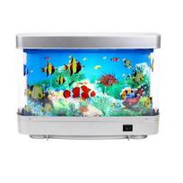 Virtual Ocean Dynamic Simulation Ornamental Fish Lamp Aquarium Decorative Night Light  Bedroom A-AU Plug blue