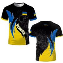 Ukraine Patriotic T Shirt With Flag And Map Print Tshirts Casual Wear Breathable Fabric Ukrainian National Sports Tees Clothing XL yellow