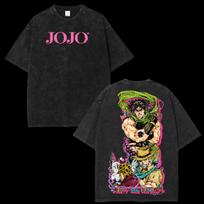 Vintage Oversized Graphic Tee Shirt JoJo’s Bizarre Adventure Joseph Joestar Anime Graphic Washed T Shirt Men Women Short Sleeve Female Male Clothing XXXL black