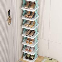 Shoe Compact Removable Rack Spacesaving Indoor Storage Cabinet For Dorms And Doorways Light blue,1-Tier gray