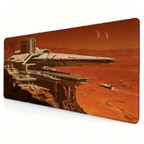 Space Station Future SciFi Mars Landscapes Theme Mouse Pad Suitable For Gamers And Space Enthusiasts Alfombrillas Gaming 800x300X2mm brown