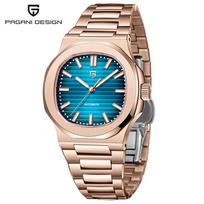 Naujas PAGANI DESIGN 40MM vyriškas laikrodis, prabangus automatinis laikrodis vyrams, mechaninis rankinis laikrodis, nerūdijančio plieno, safyro stiklas blue
