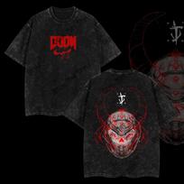 Doom Eternal Žudiko Dvispusis Žaidimų Grafinis Marškinėlis Senovinio Rūgštinio Plovimo Marškinėlis Unisex Marškinėlis XXXL black