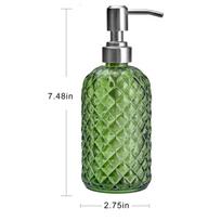 Glass Pump Dispenser for Hand Soap And Body Wash, 350ml žalia