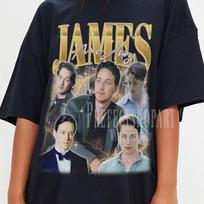 JAMES MCAVOY Tribute T-shirt - James Mcavoy Fans Gift, James Mcavoy Vintage Shirt, James Mcavoy Retro Shirt, James Mcavoy Long Sleeve Shirt M gray