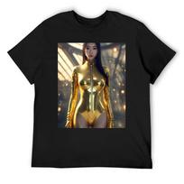 Lovely Asian Cyberpunk Portrait - Cool Art T-Shirt XXXXXL juoda