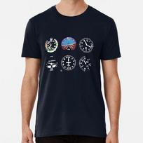 Cockpit Six Dials Flight Simulator Pilot Size S to 5XL Made in the USA T-Shirt Unisex T-Shirt L black