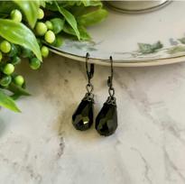 Victorian Era Water Drop Crystal Earrings in Retro Baroque Style Jewelry gray