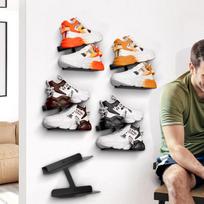 Floating Shoe Display Rack: Wall-Mounted Stand for Men's & Women's Sports Shoes, Ideal for Collectors and Exhibitions. Two-piece Set juoda