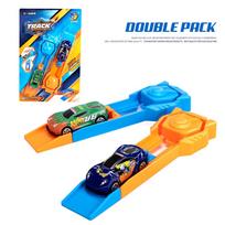 Mini Metal Track Launcher Racing Game for Kids Develop Fine Motor Skills Best Christmas Birthday Gift Boys orange