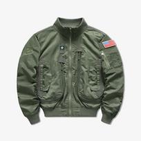 New Military Fan Jacket Air Force Pilot Single Jacket Men's Baseball Uniform Tactical Stand-up Jacket Men's M gray