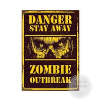 Įspėjimas Zombių Plakatas Pavojus Senoviniai Skardos Ženklai Saugokis Šuns Draudžiama Parkuoti Draudžiama Įeiti Metalo Plokštė Sodo Namų Sienų Dekoras 20x30cm（7.8x11.8inch） yellow