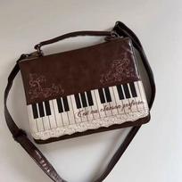 JIAERDI Harajuku Personalized Piano Square Bag Female Vintage Brown Crossbody Bags Women Fairycore Aesthetic Handbag 2025 New gray