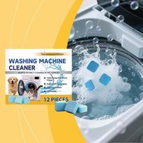 Washing Machine Cleaner Tablets 12 Pieces Efficient Cleaning Removes Residue Odor and Pet Hair Safe for Front and Top Load Washers One Size white
