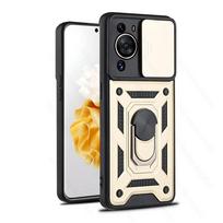 Armor Shockproof Slider Lens Case For Huawei P60 Pro 4G Magnetic Holder Ring Protect Fundas On Hauwei Huawey P 60 Pro P60Pro 4G For Huawei P60 Pro black