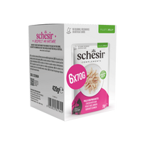 SCHESIR Complements Chicken with ham pašaro papildas, konservai katėms su vištiena ir kumpiu, 6x70g