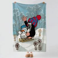 animacinis T-Mažasis kurmis-e Mesti Storas Komfortas Flanelinis Antklodė, Daugiafunkcinis Naudojimas Patalpoje Lauke Kasdienis Snūdis Size: 75*100cm, Weight: 230 GSM gray