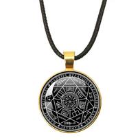 Septynių Arkangelų Antspaudas Medalis Odinės Virvelės Karoliai Mykolas Razielis Urielis Gabrielius Pakabukas Runų Karoliai Apsaugos Amuletas Dovanos black